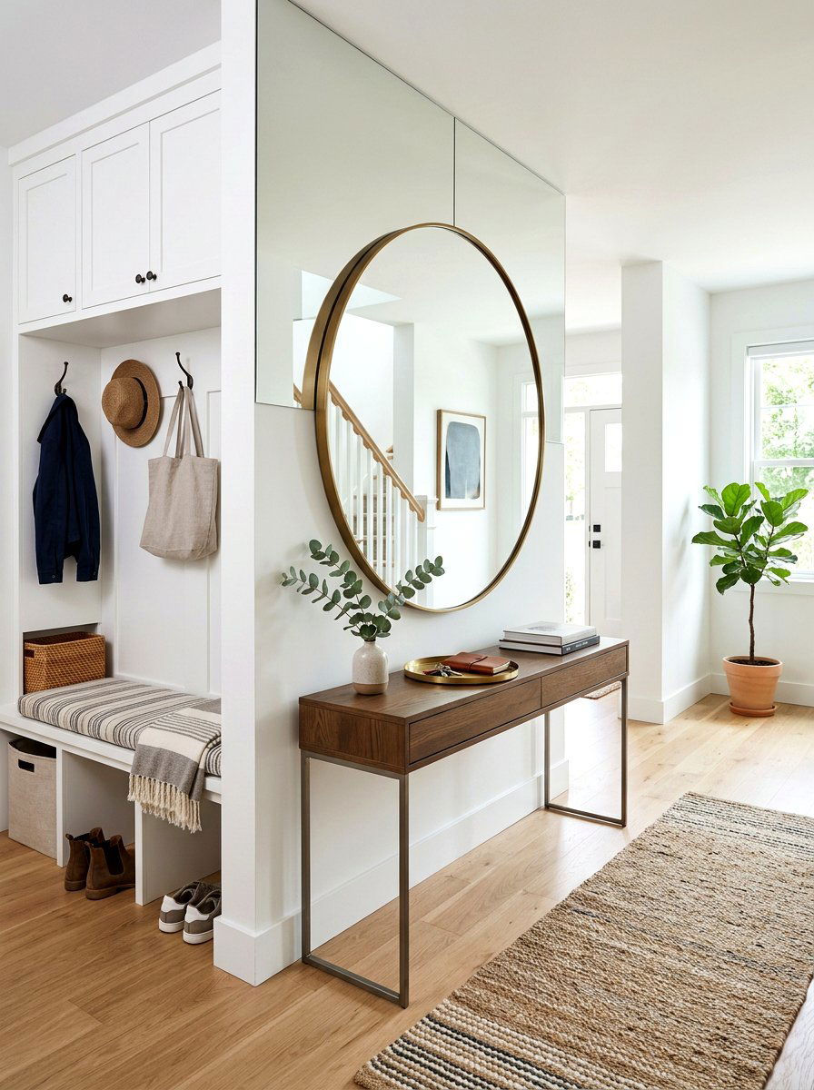 Mirrored mudroom wall - 30 organizing a mudroom ideas