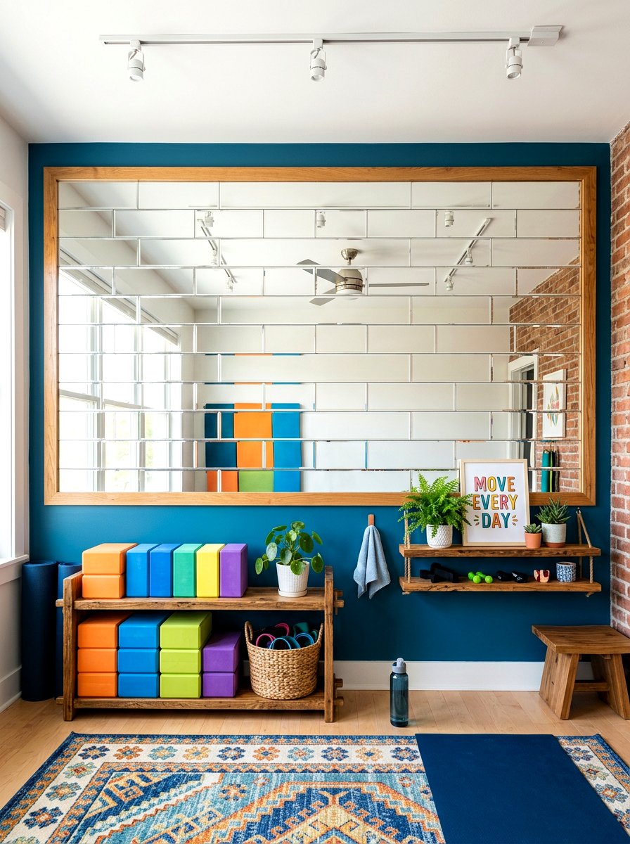 Mirrored wall tiles - 30 workout room mirror ideas