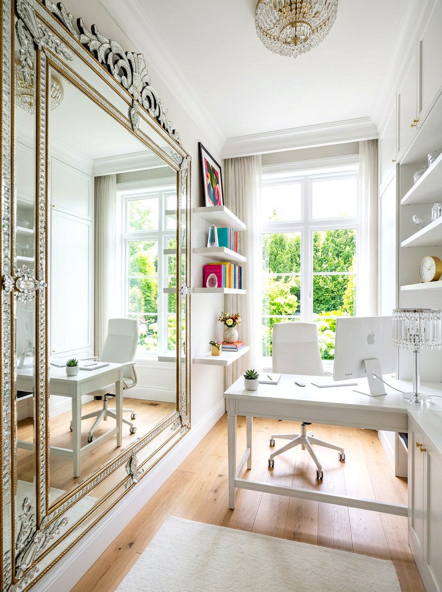 Mirrors - 30 home office wall ideas