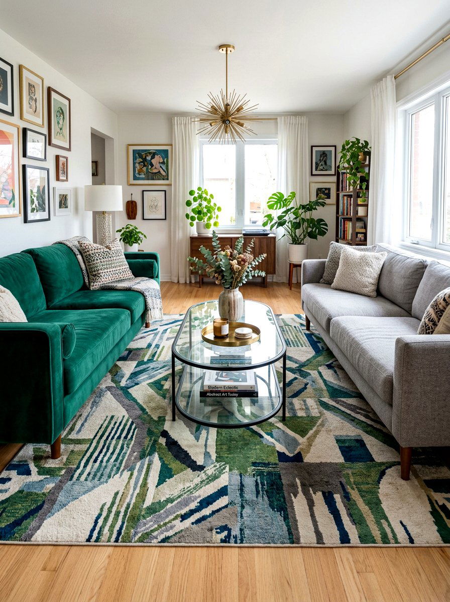 Mismatched Color Sofa Set - 30 twin sofa living room ideas
