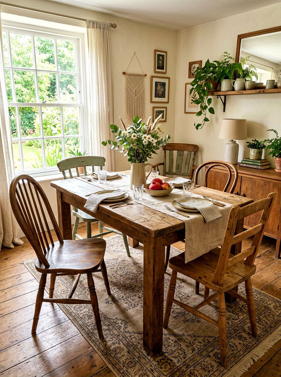 Mismatched Dining Chairs - 30 small dining room ideas