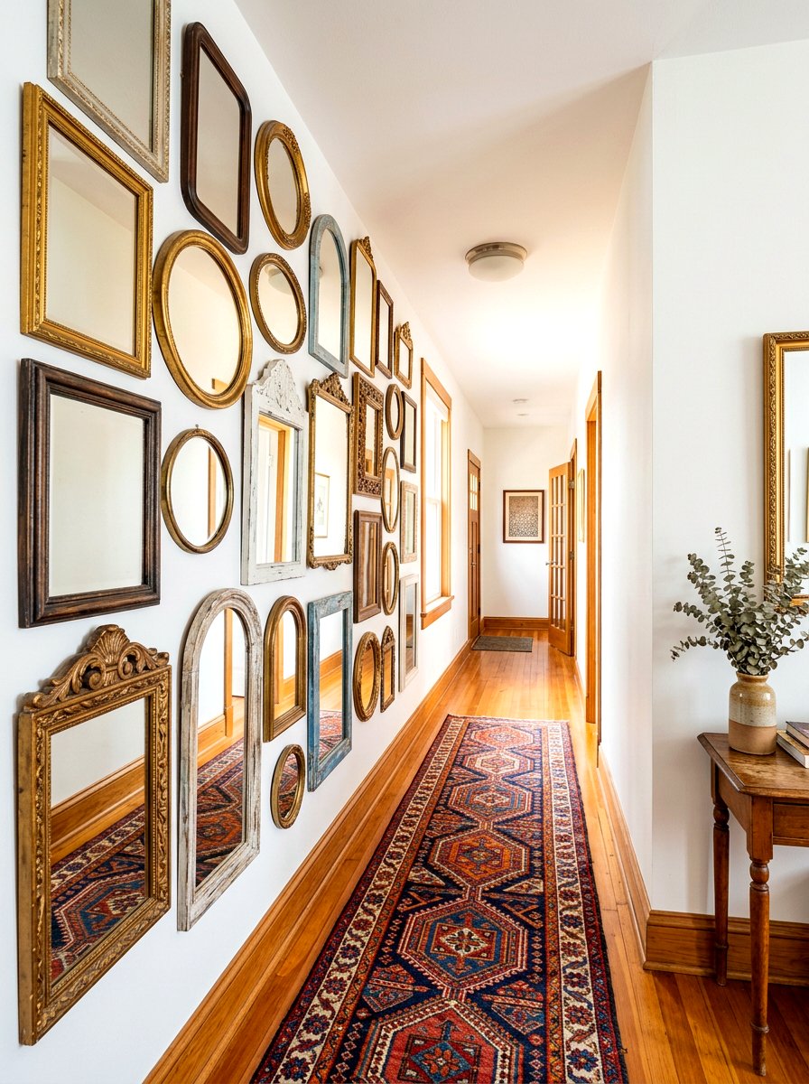 Mismatched Mirror Collage Decor - 30 vintage collage wall ideas