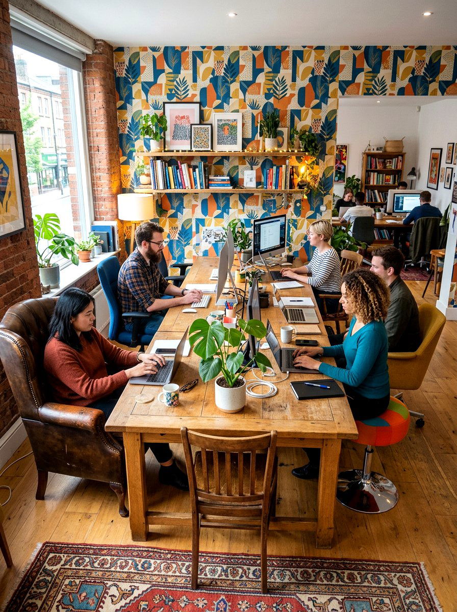 Mismatched Office Chairs - 30 maximalist office ideas