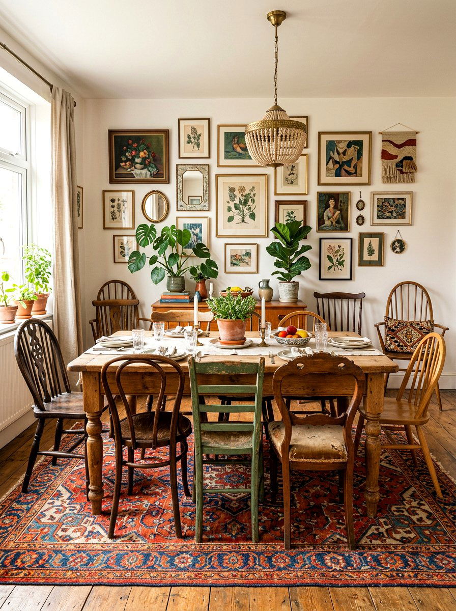 Mismatched Vintage Dining Chairs - 30 mixed dining seating ideas