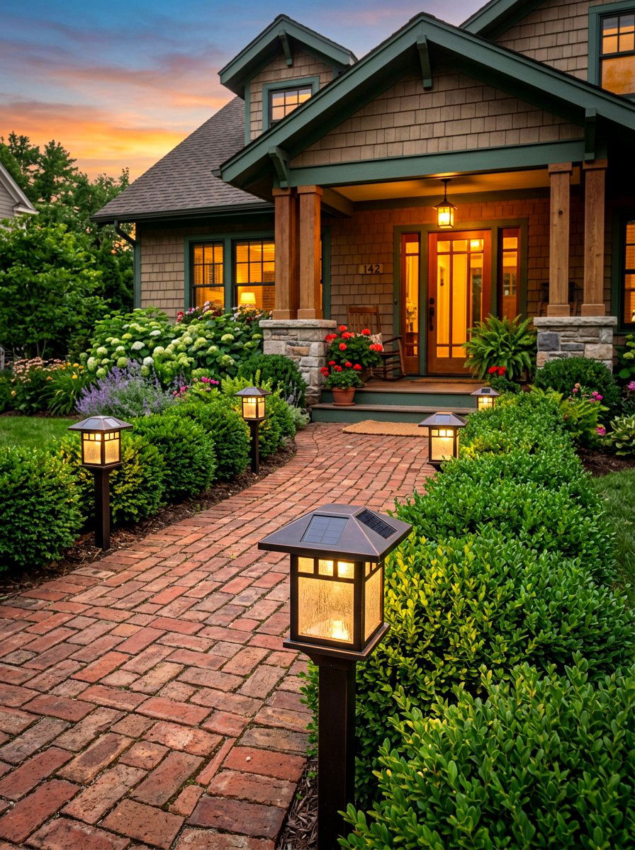 Mission Style Solar Path Lights - 30 solar path lantern ideas