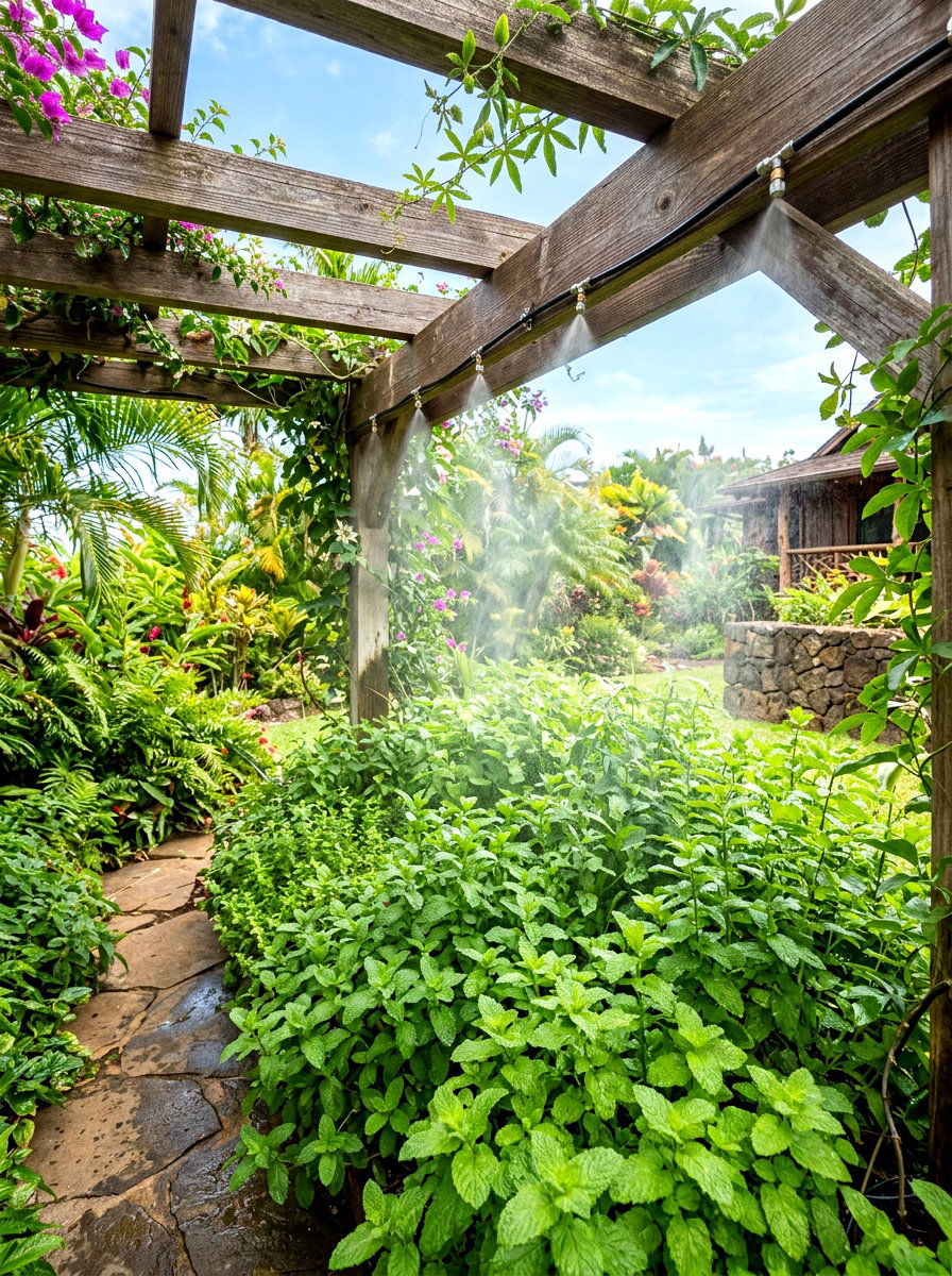 Misting System - 30 herb garden watering ideas