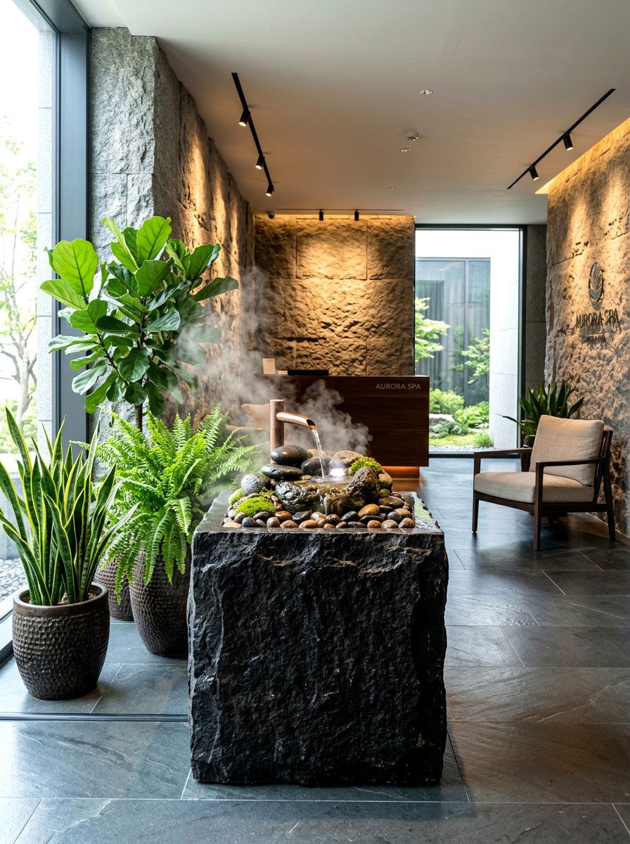 Misting Tabletop Fountain - 30 tabletop fountain ideas
