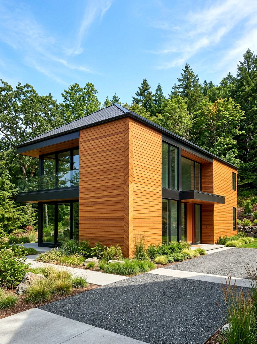 Mitered Corner Cedar Siding - 30 cedar siding exterior ideas
