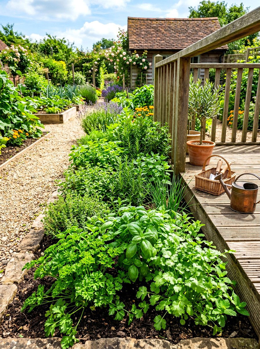 Mixed Culinary Herb Strip - 30 herb border garden ideas