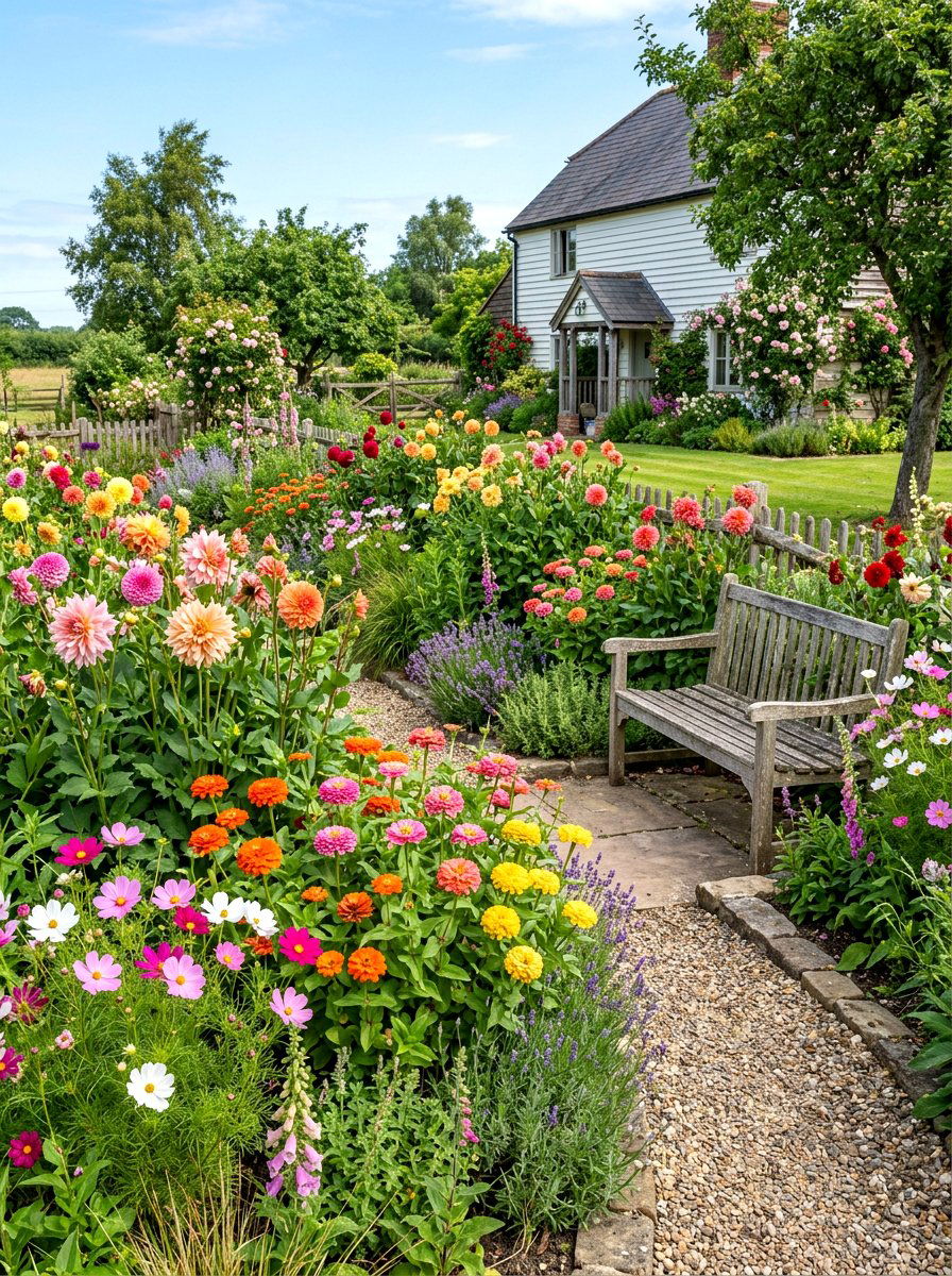 Mixed Flower Cutting Garden - 30 dahlia cutting patch ideas