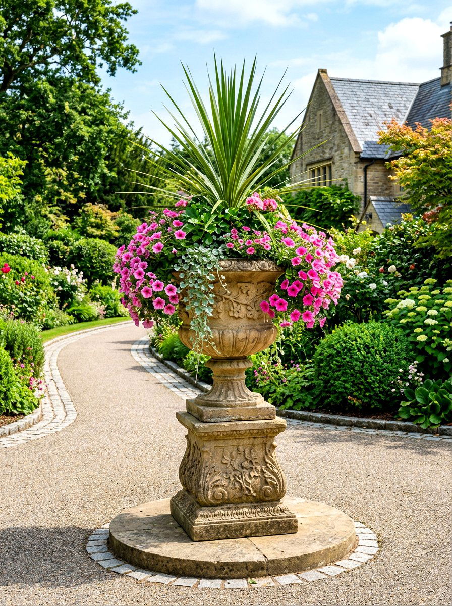 Mixed Flower Urn - 30 summer container garden ideas