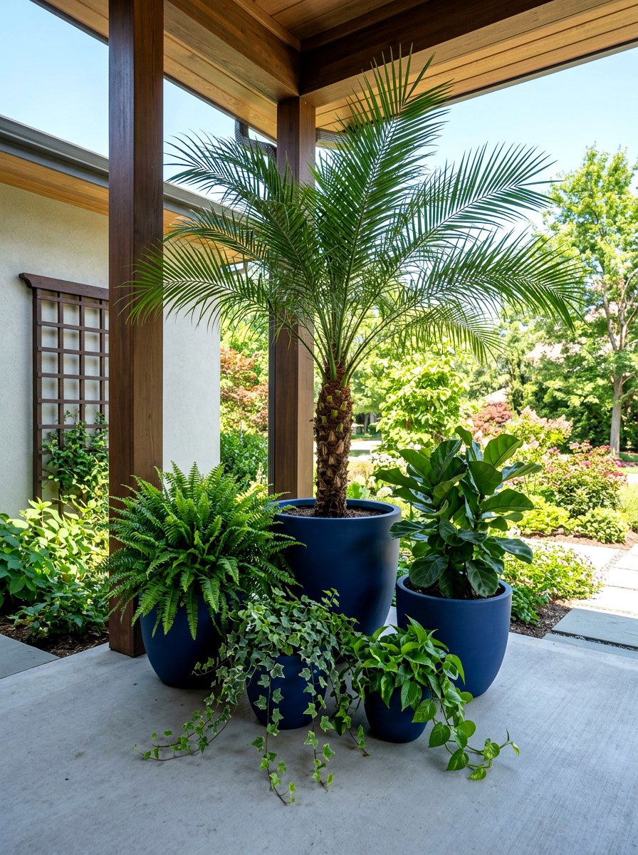 Mixed Height Planter Groupings - 30 modern container garden ideas