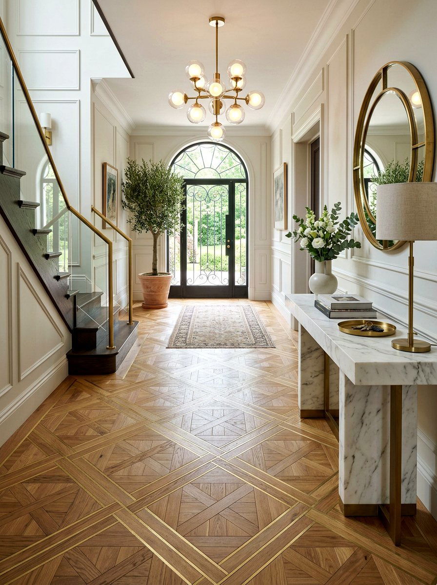 Mixed Material Parquet - 30 parquet floor ideas