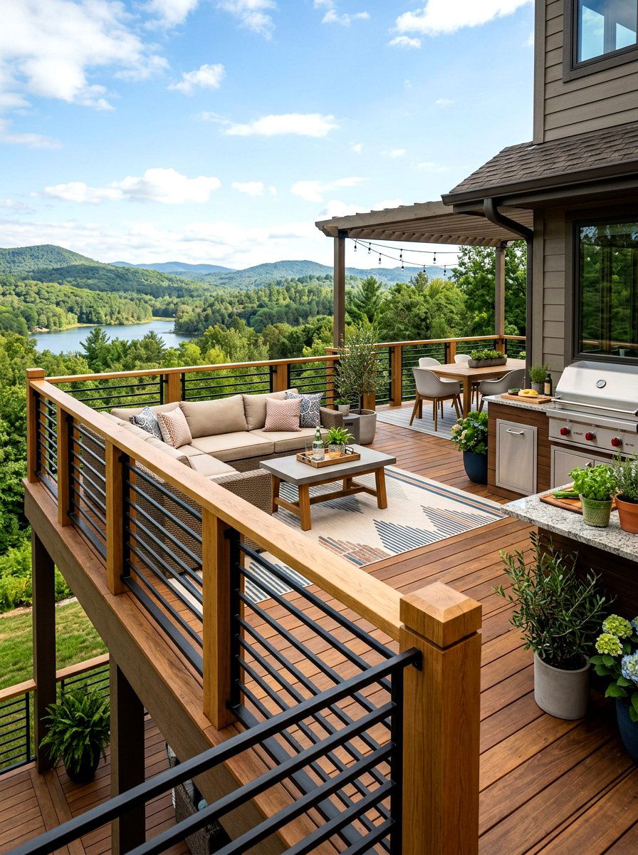 Mixed Material Railing - 30 deck railing ideas