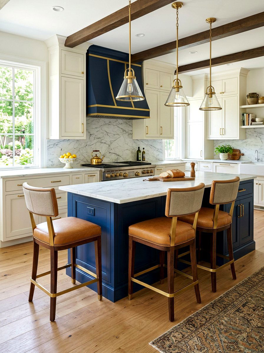 Mixed Material Seating - 30 kitchen island seating ideas