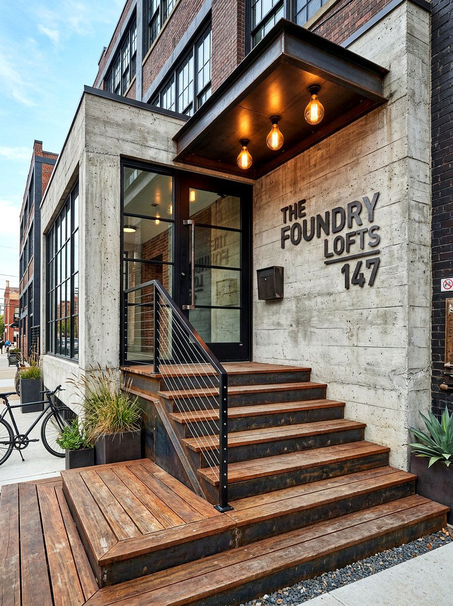 Mixed Material Steps - 30 front steps makeover ideas