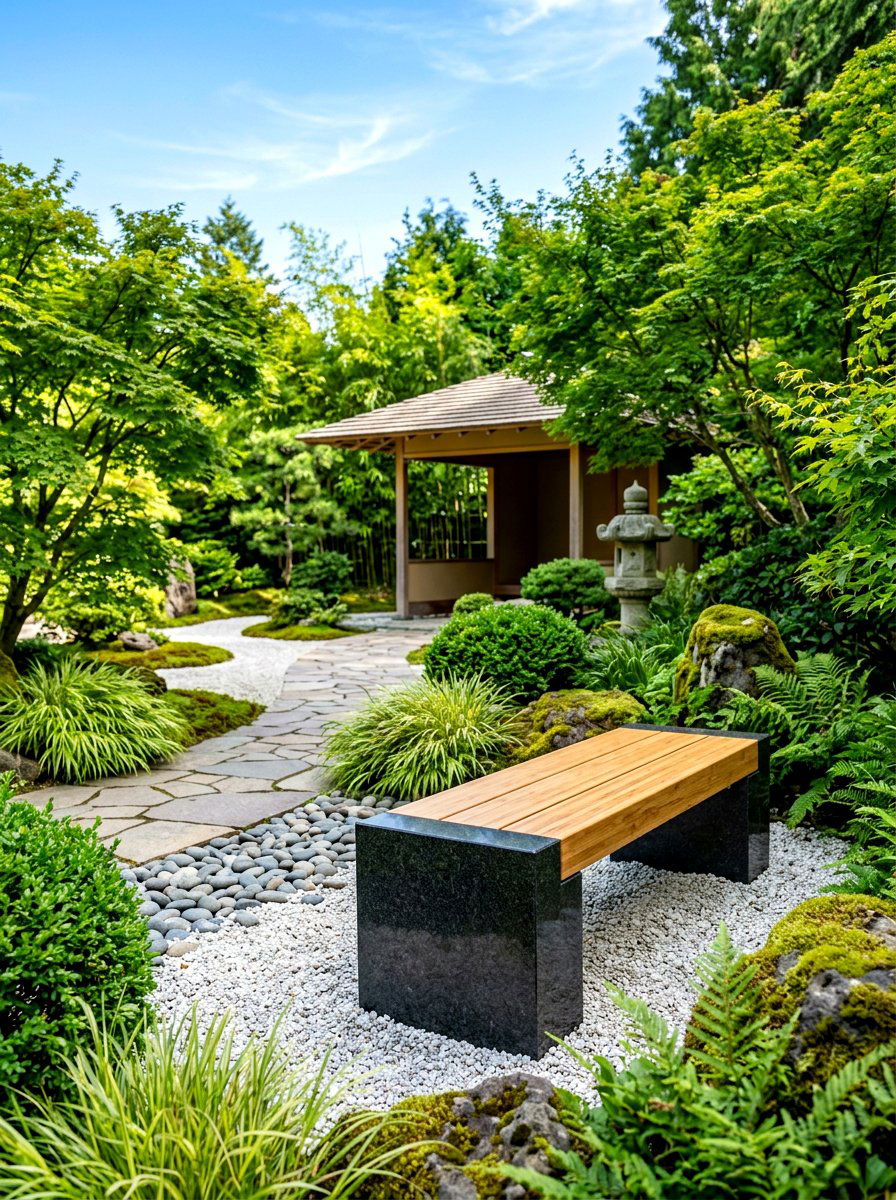 Mixed Material Stone And Wood Bench - 30 built in patio bench ideas