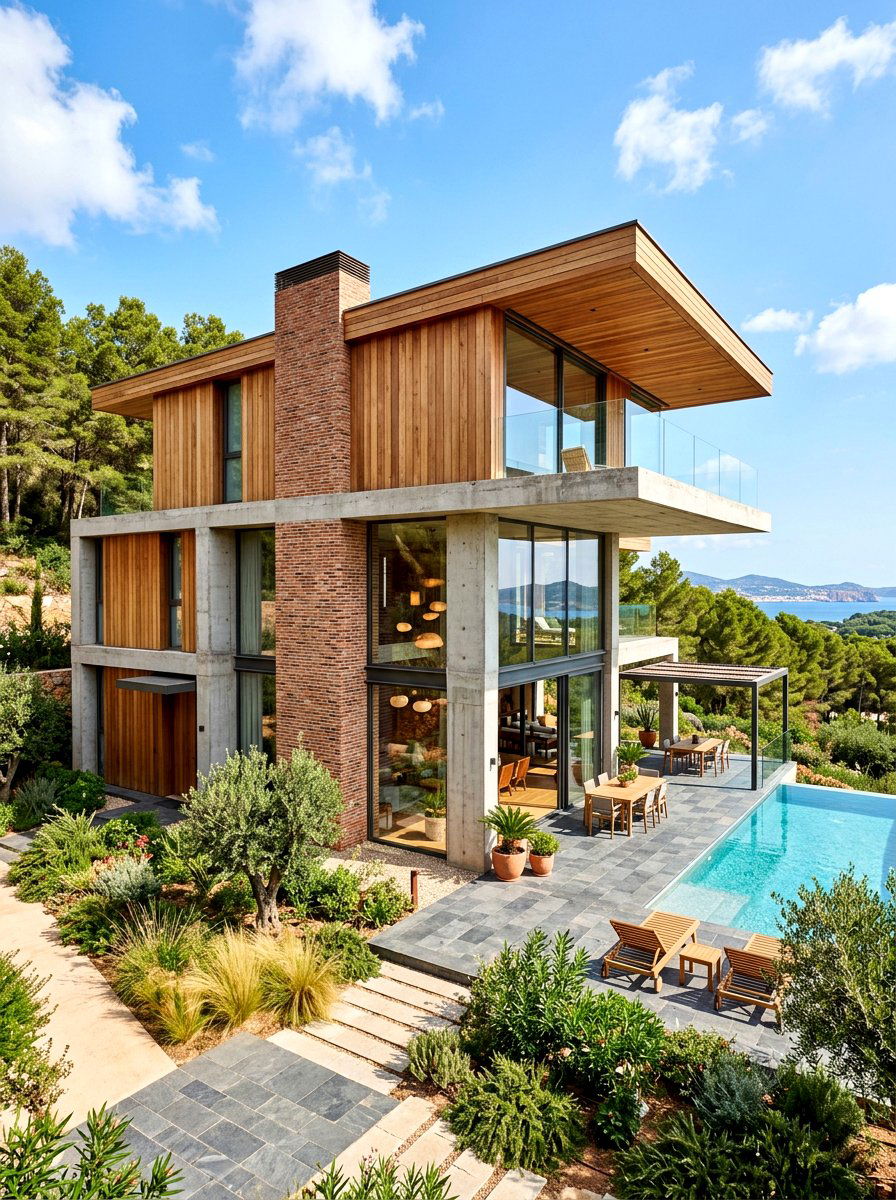 Mixed Material Villa - 30 villa exterior ideas