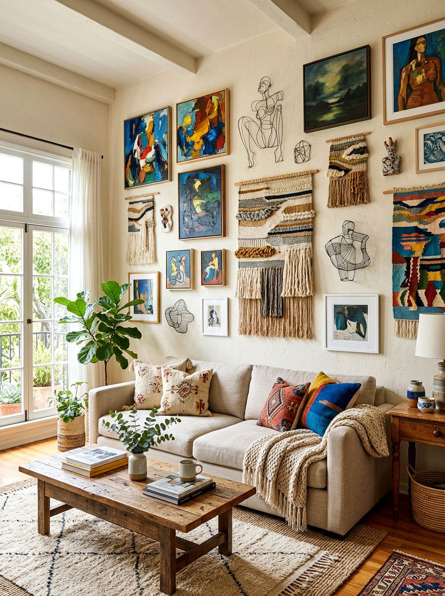 Mixed Media Art - 30 artful living room ideas