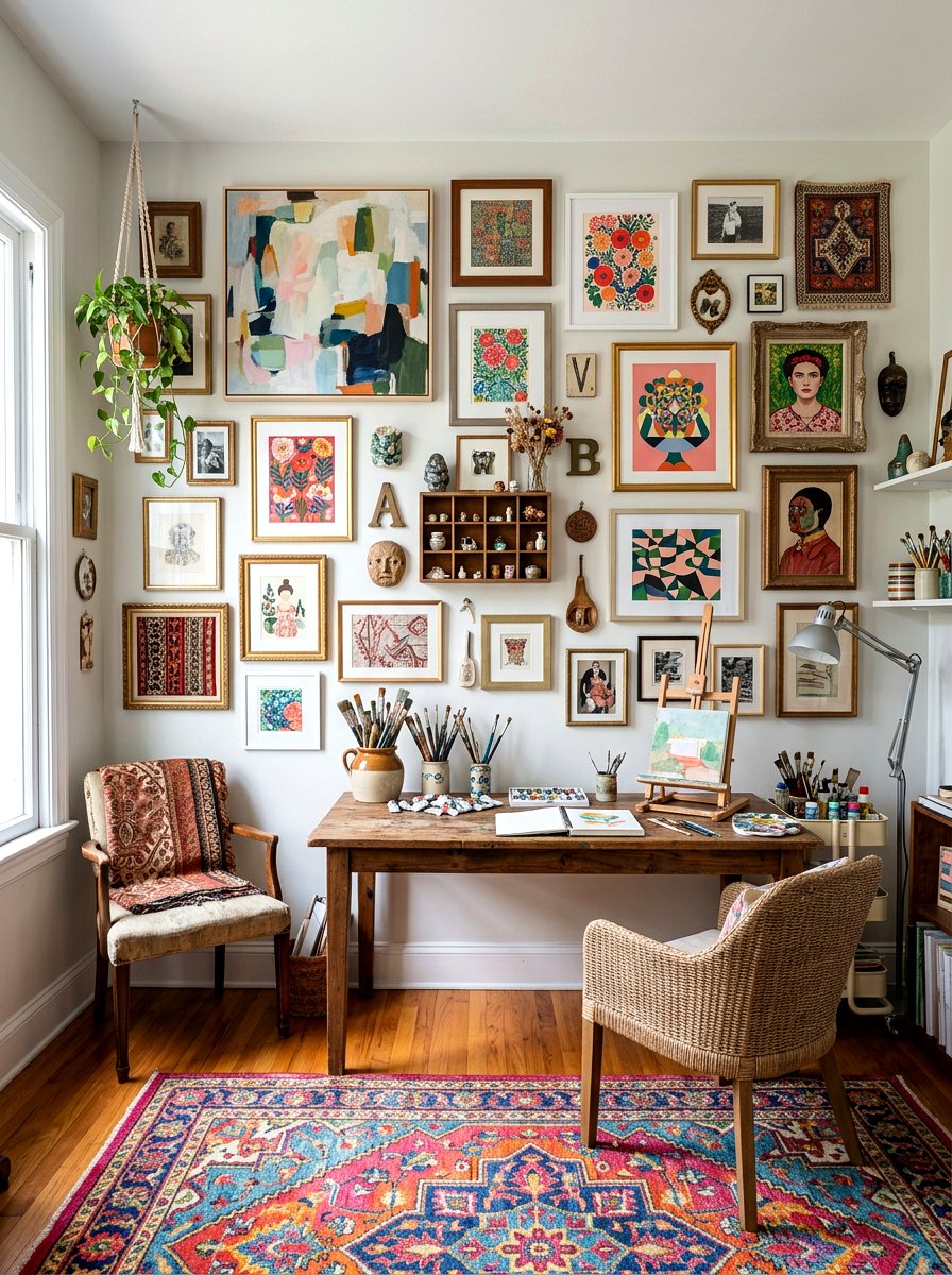30 Art Wall Office Ideas to Inspire Workday Creativity