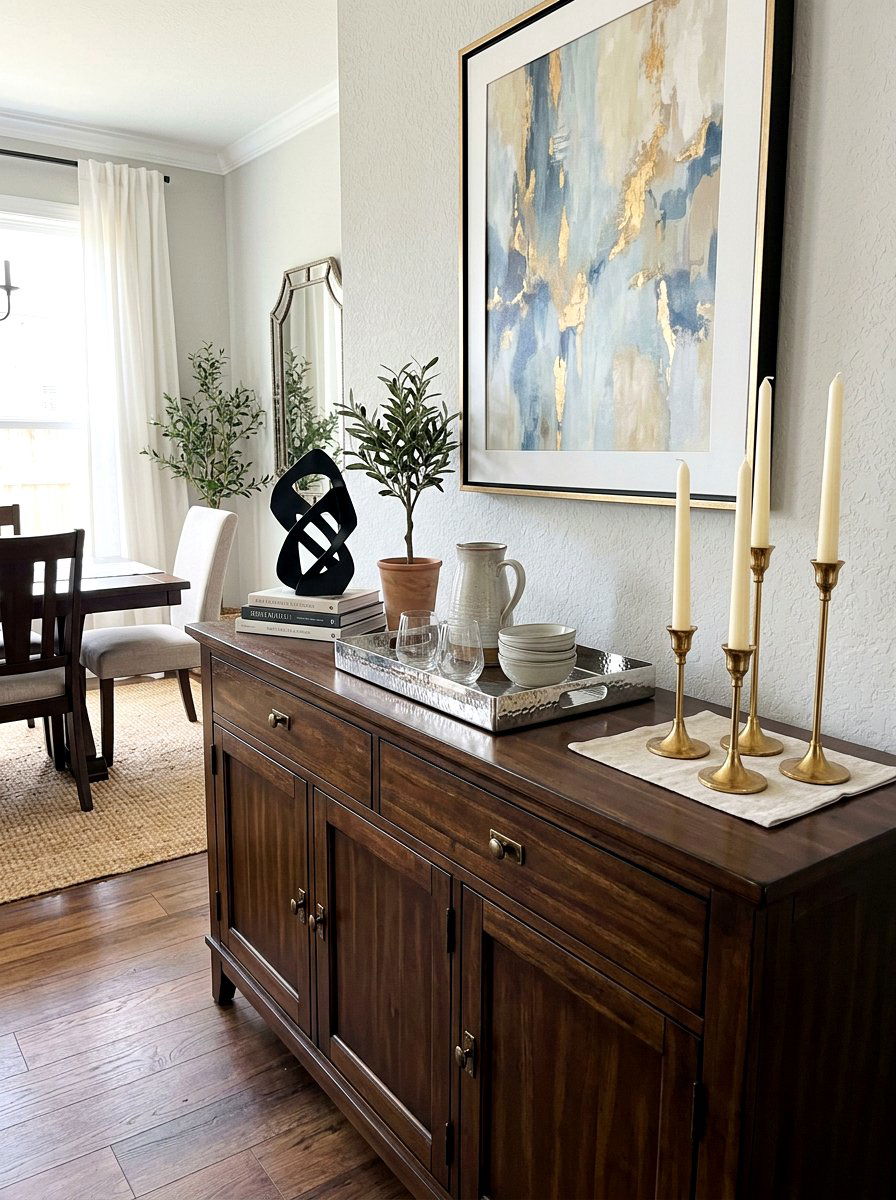 Mixed Metal Accents - 30 buffet table styling ideas