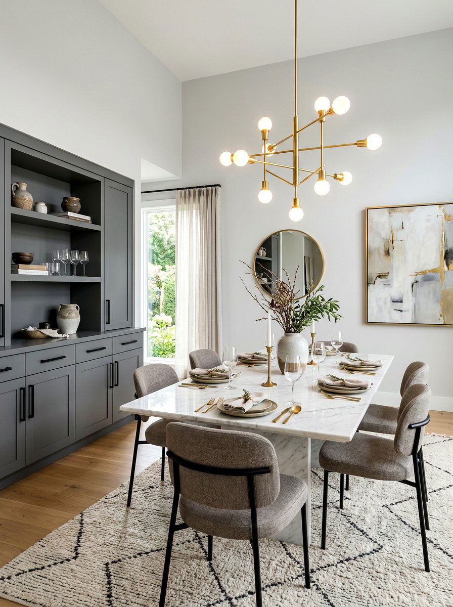 Mixed Metal Hardware - 30 quiet luxury dining room ideas