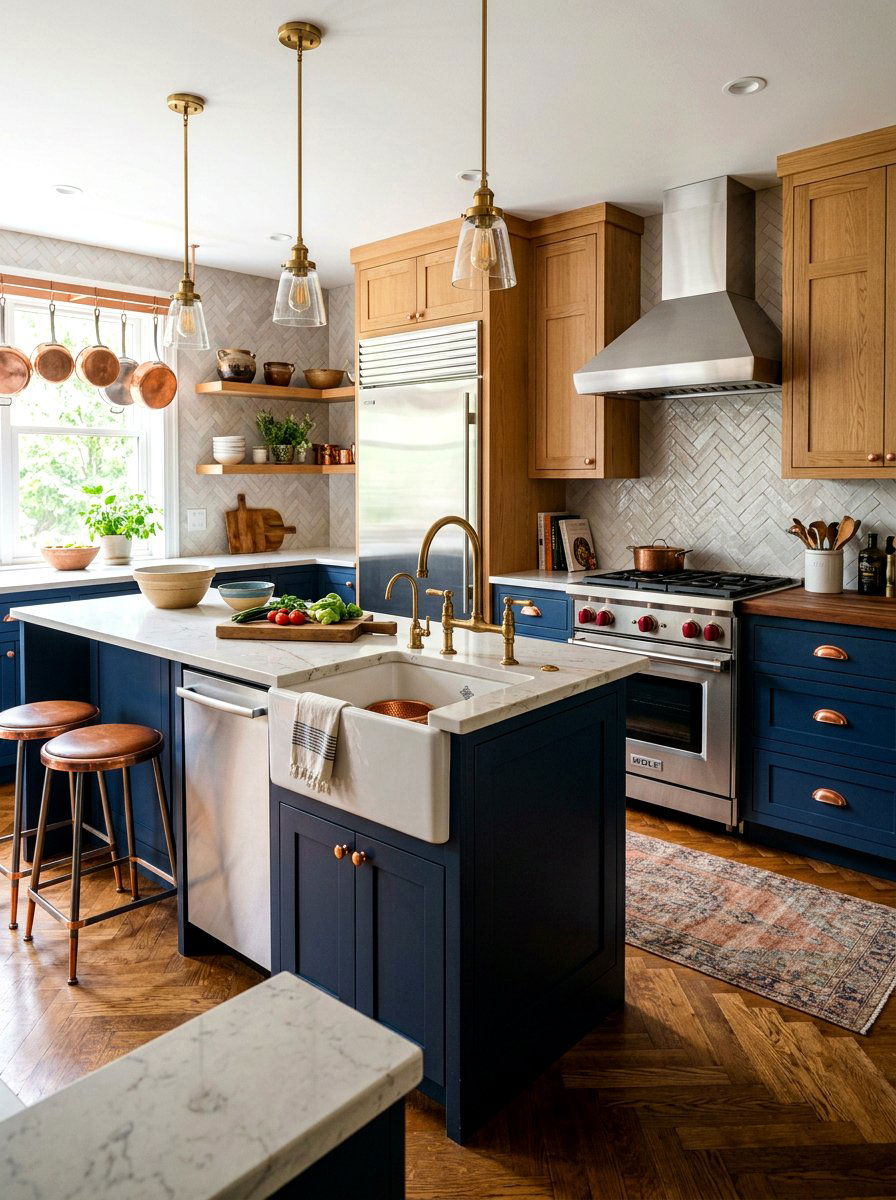 Mixed Metal Hardware - 30 maximalist kitchen ideas