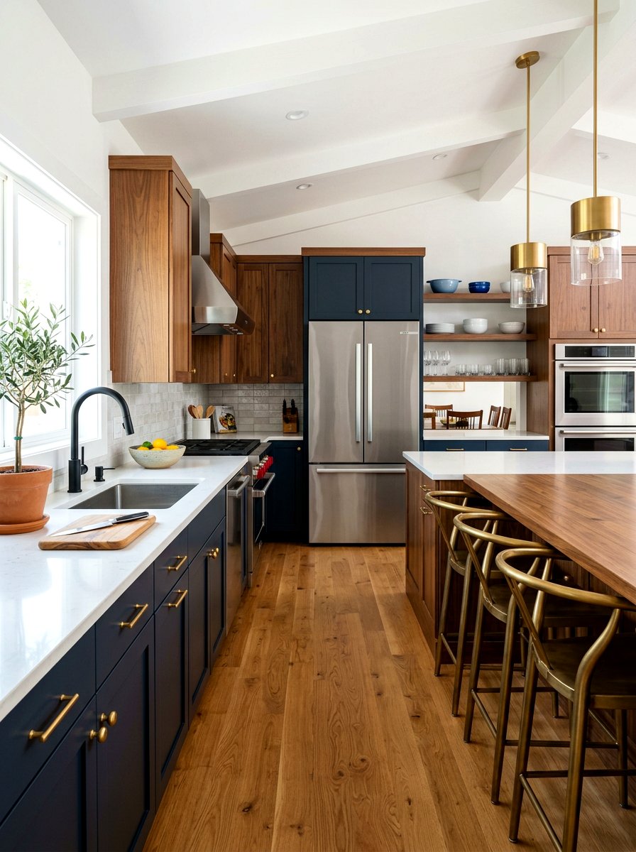 Mixed Metal Kitchen Brass Hardware - 30 brass kitchen hardware ideas