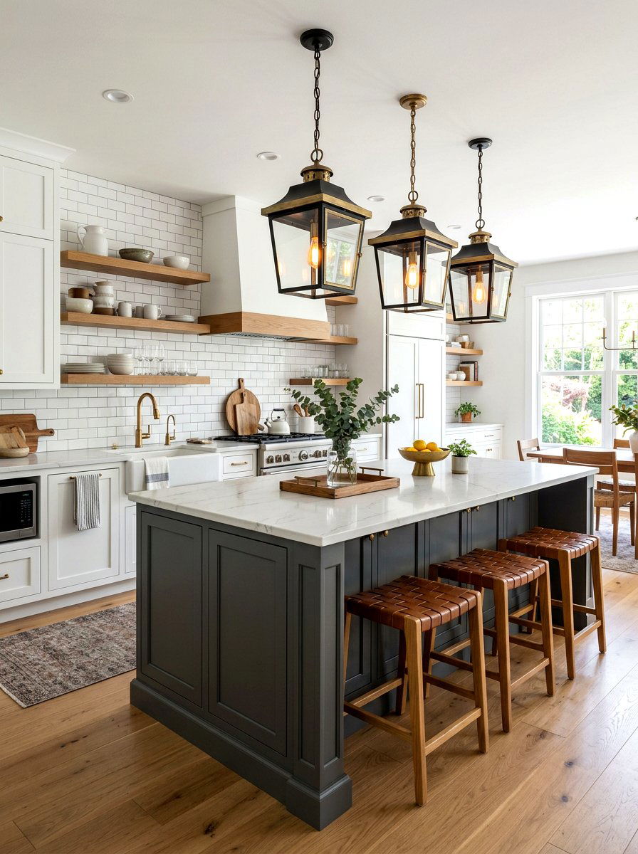 Mixed Metal Lantern - 30 kitchen lantern lighting ideas