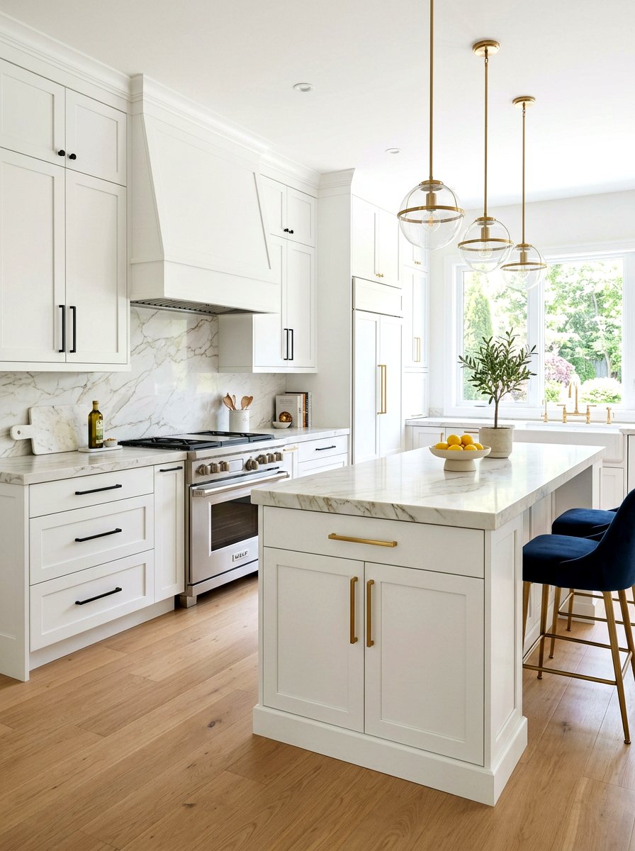 Mixed Metal Long Pulls Kitchen - 30 long pull cabinet ideas