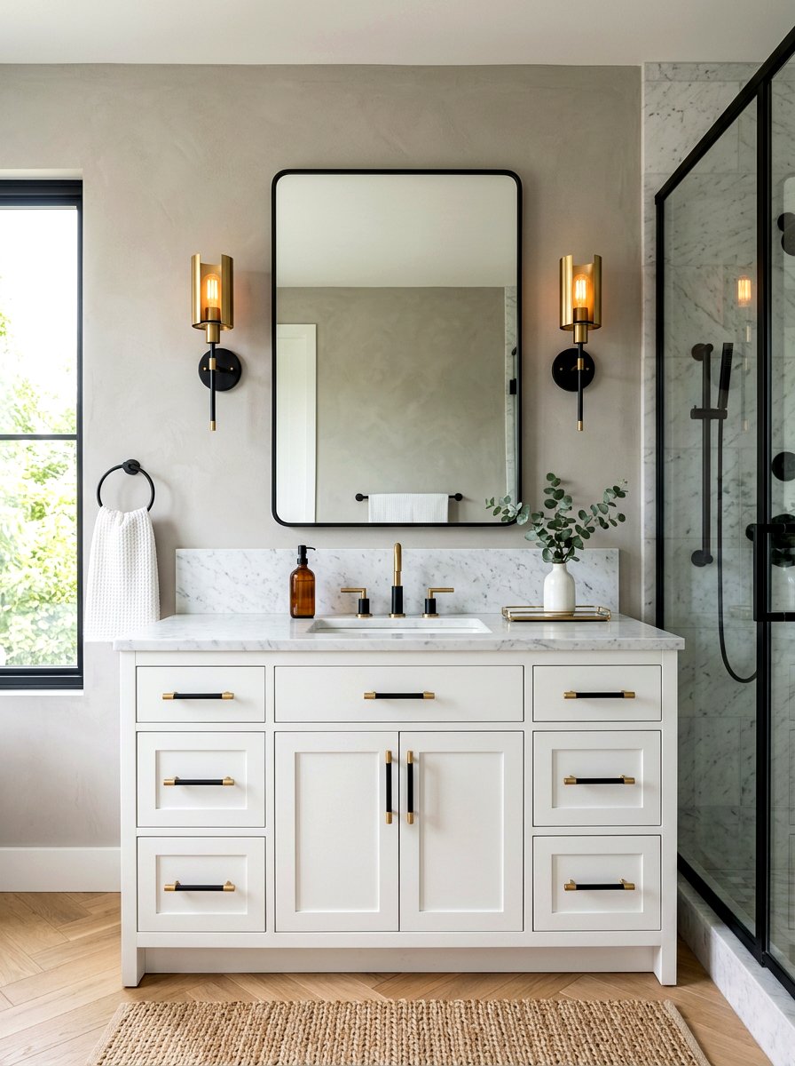 Mixed Metal Sconce - 30 vanity lighting ideas
