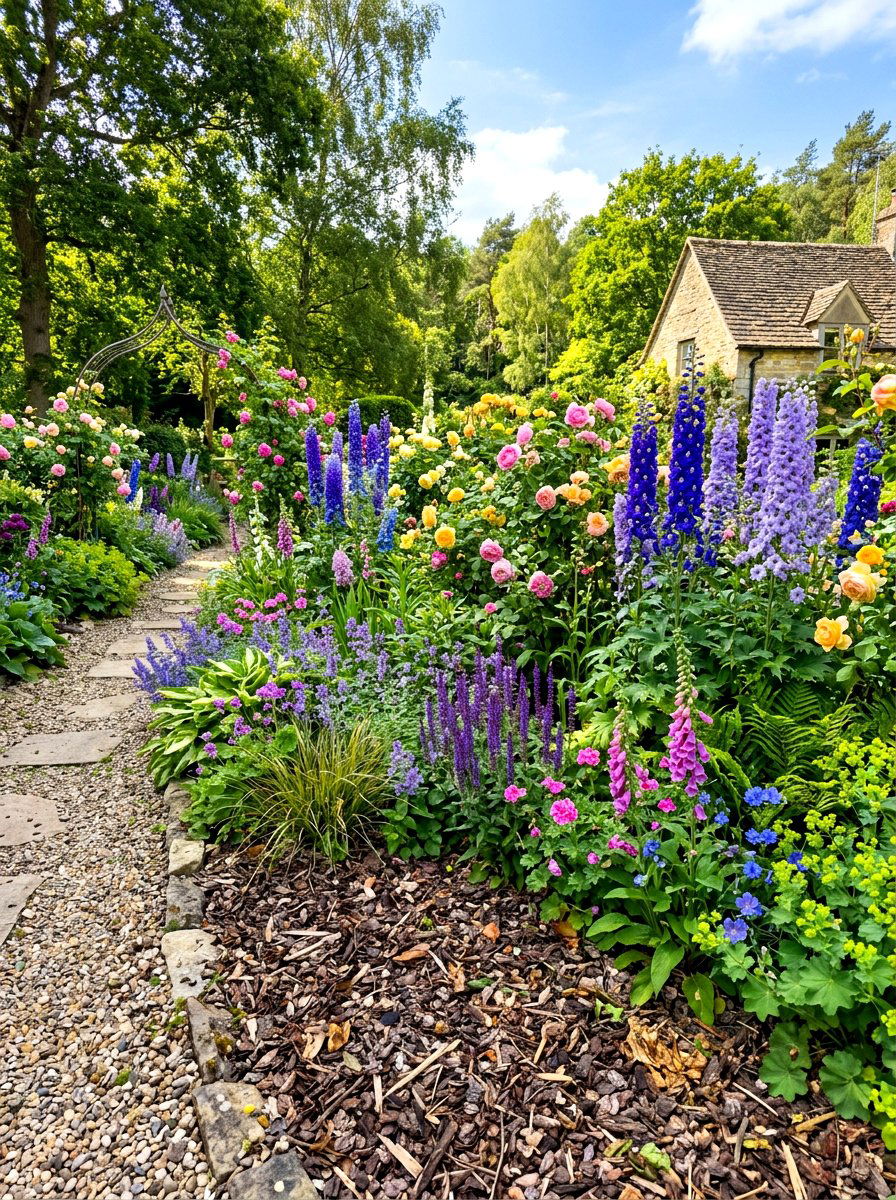 Mixed Organic Mulch - 30 flower bed mulch ideas