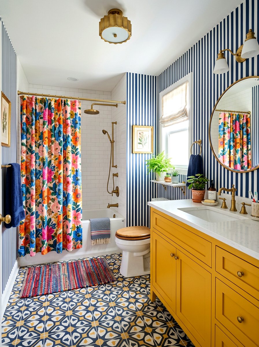 Mixed Pattern Bathroom - 30 maximalist bathroom ideas