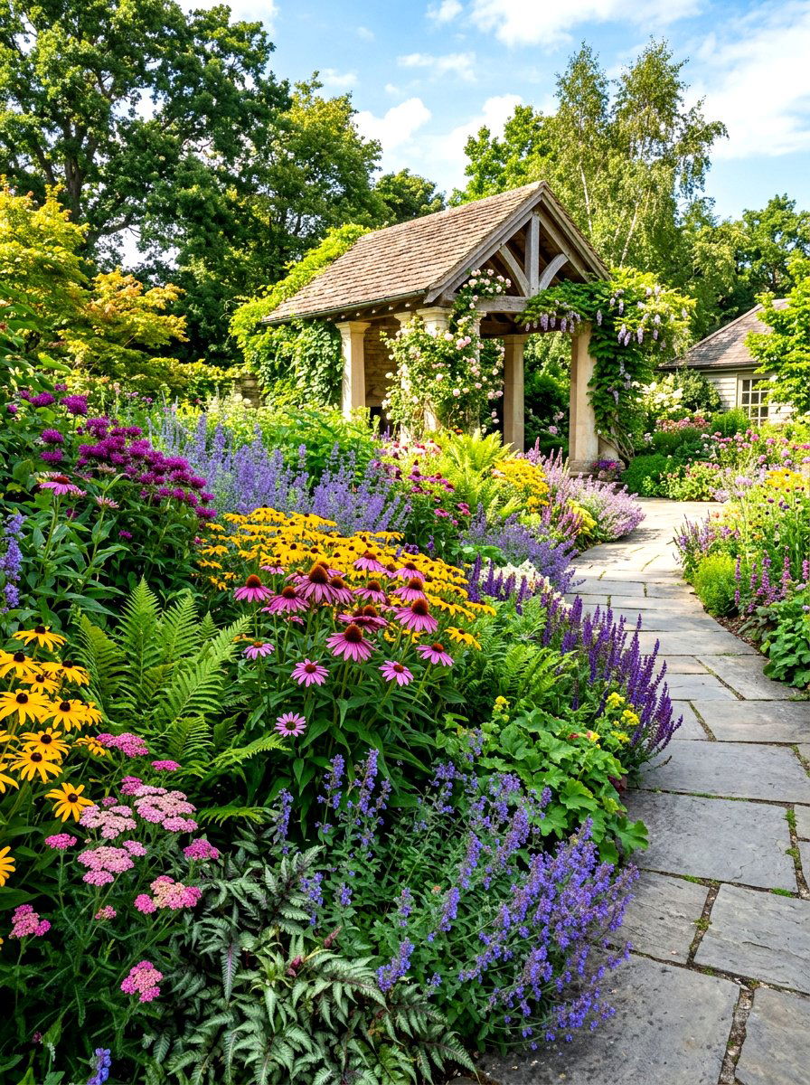 Mixed Perennial Border - 30 portico landscaping ideas