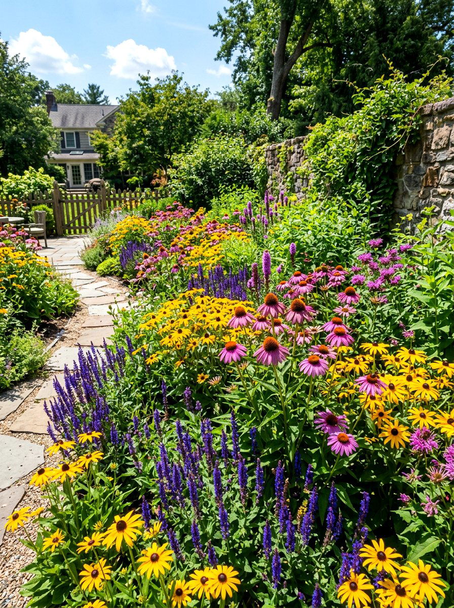 Mixed Perennial Flower Border - 30 cottage border backyard ideas