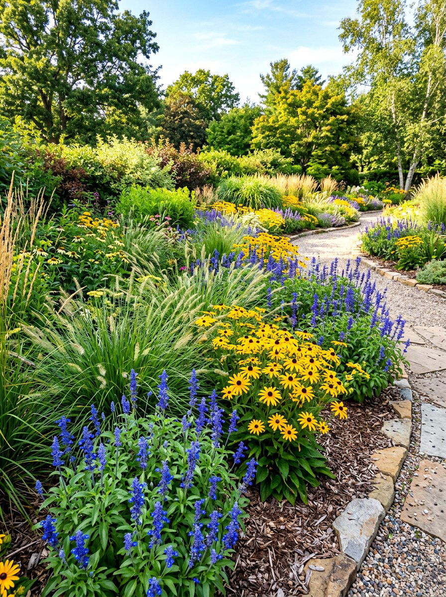 Mixed Perennial Garden Border - 30 front yard border ideas