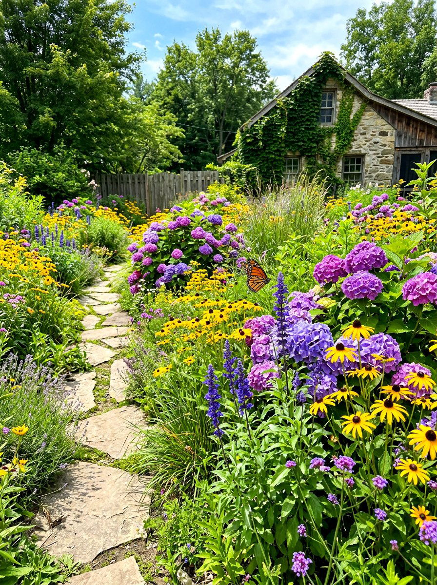 Mixed Perennial Hydrangea Garden - 30 hydrangea garden ideas