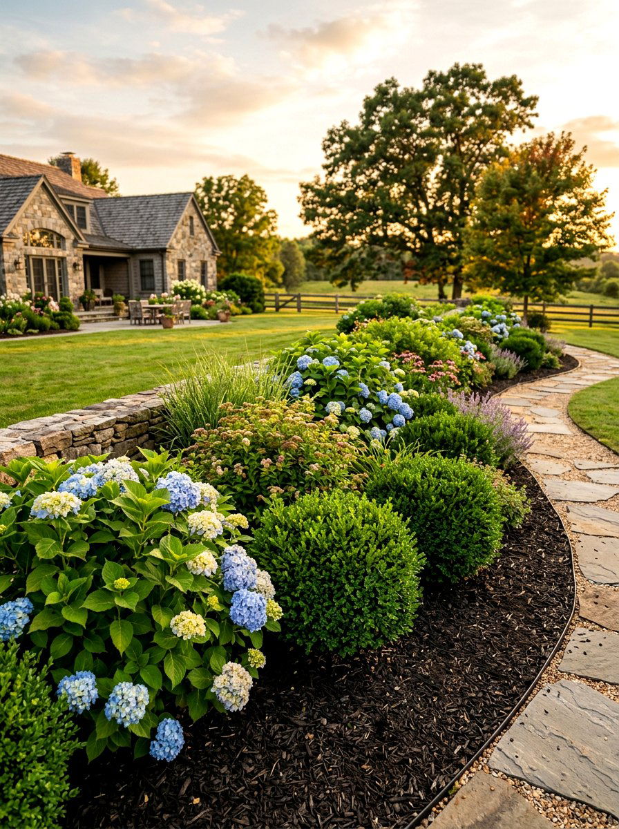 Mixed Shrub Border - 30 tree border landscaping ideas