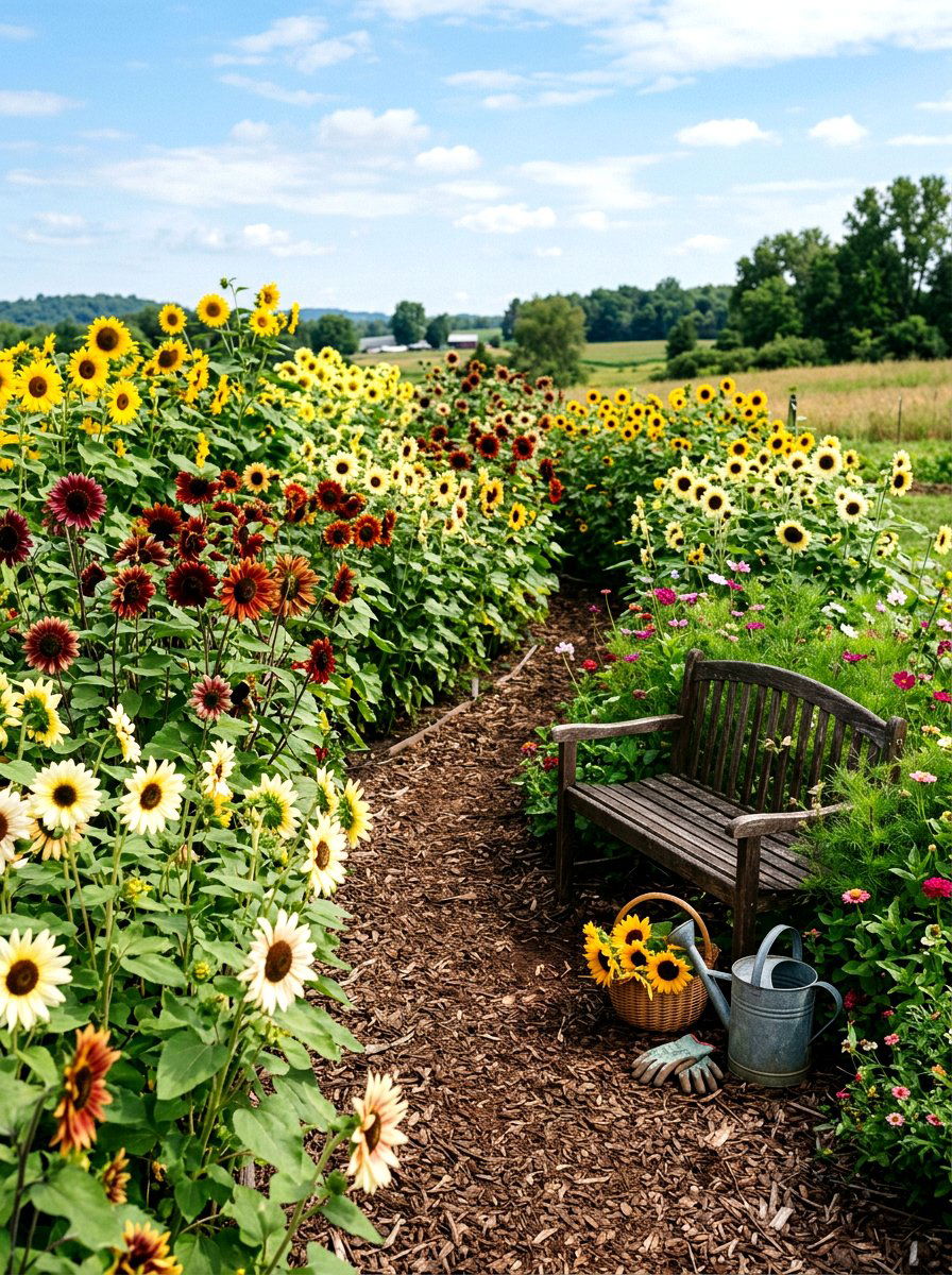 Mixed Sunflower Cutting Garden - 30 sunflower garden ideas
