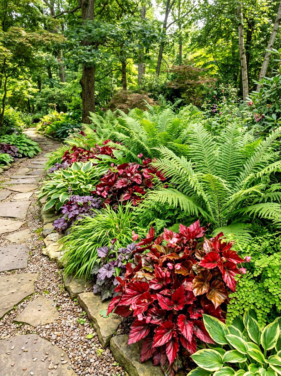 Mixed Texture Foliage Border - 30 summer annual border ideas