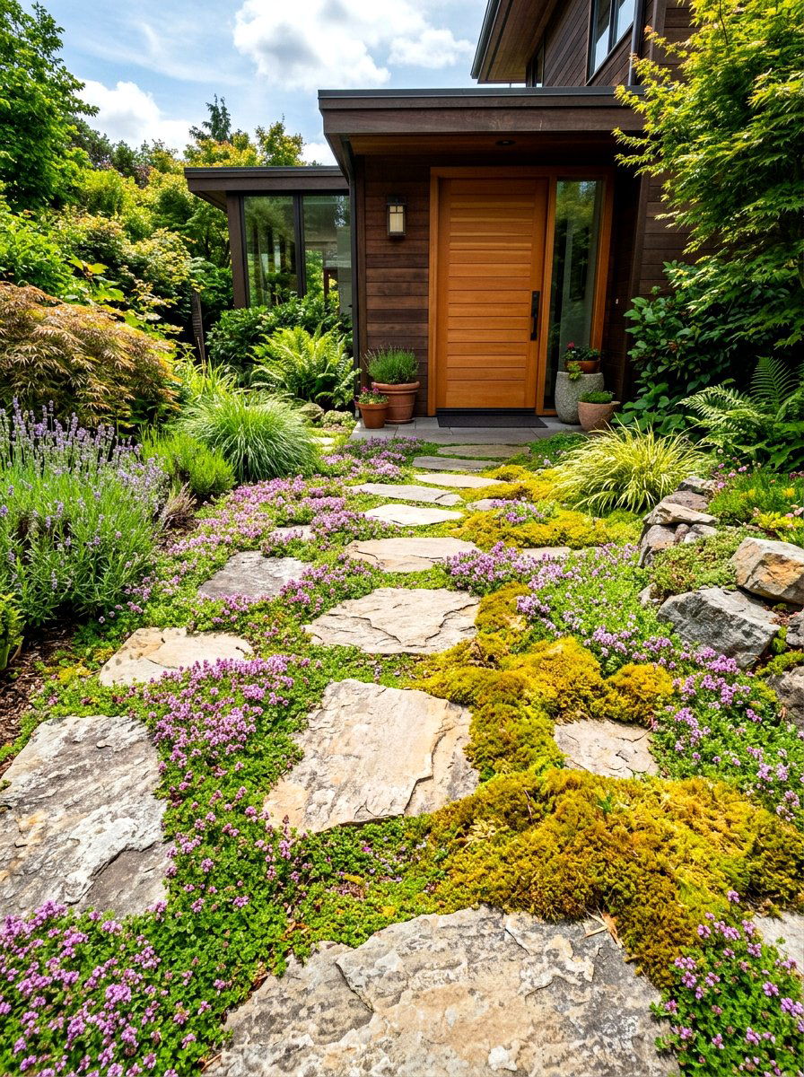 Mixed Texture Groundcover - 30 front garden ideas