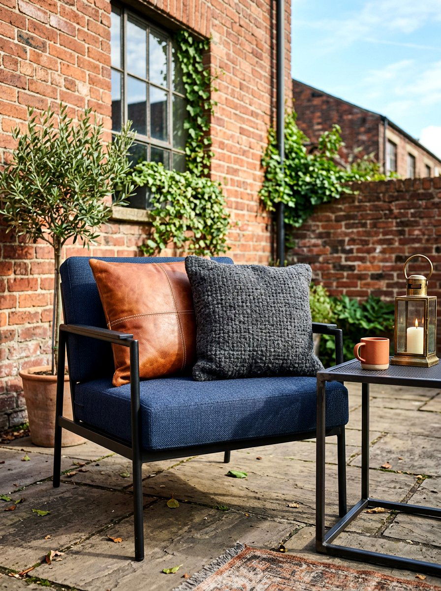Mixed Texture Leather And Wool Pillows - 30 layered throw pillow ideas