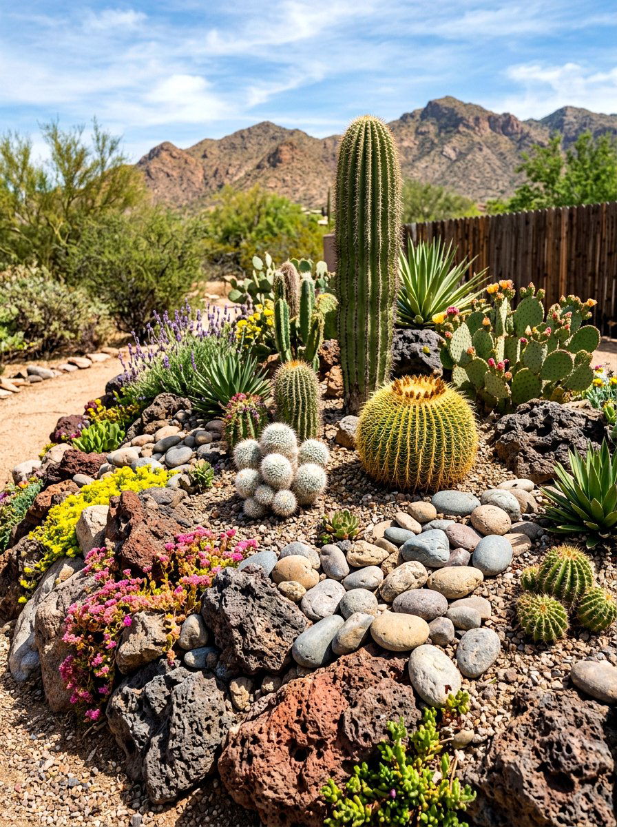 Mixed Texture Rockery - 30 cactus garden ideas