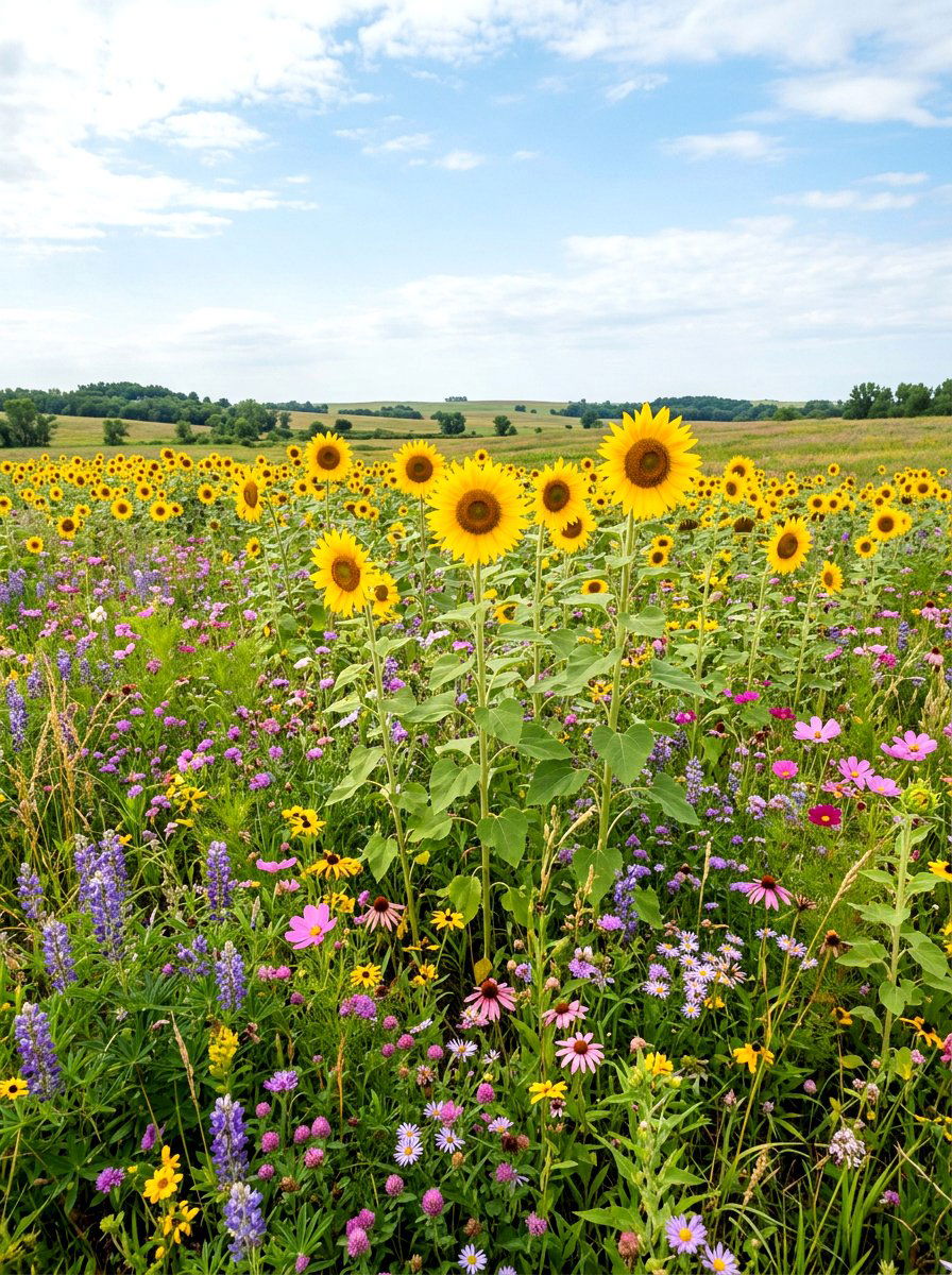 Mixed Wildflower Garden - 30 sunflower patch ideas