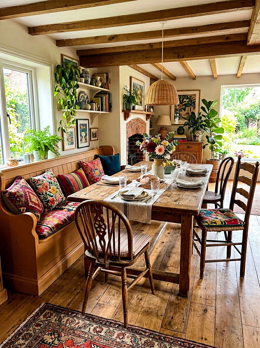 Mixed chair seating - 30 banquette dining room ideas
