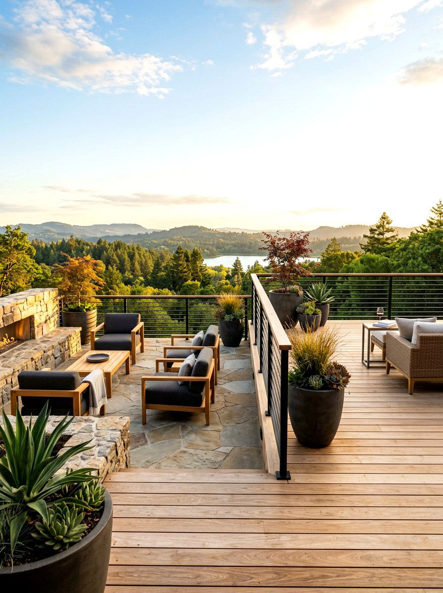 Mixed material deck - 30 cozy deck ideas