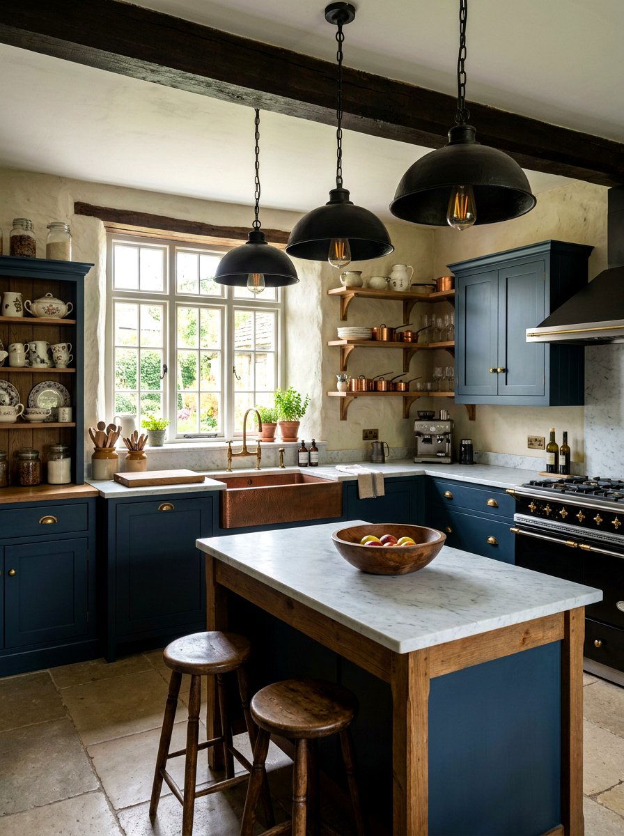 Mixed metal kitchen - 30 rustic European kitchen ideas