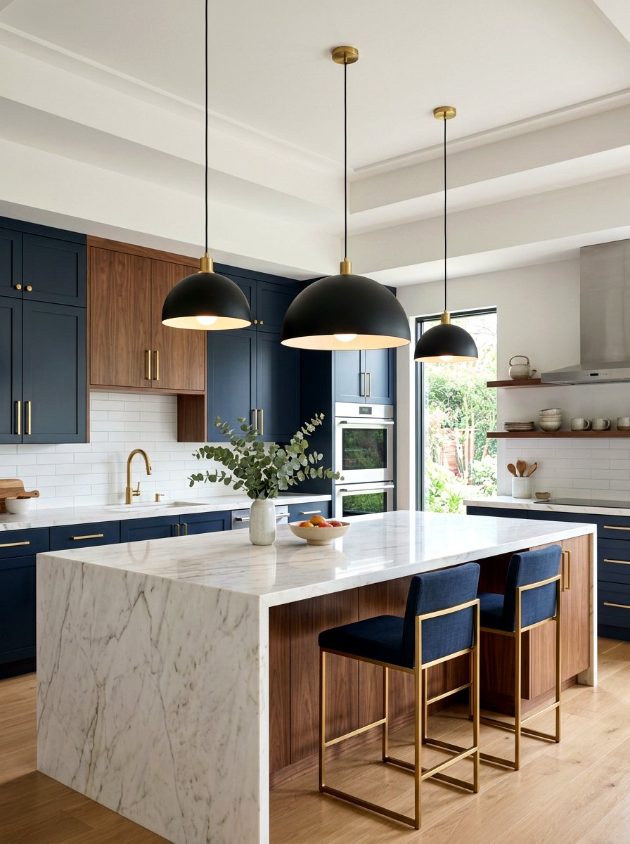 Mixed pendant size spacing - 30 island pendant spacing ideas