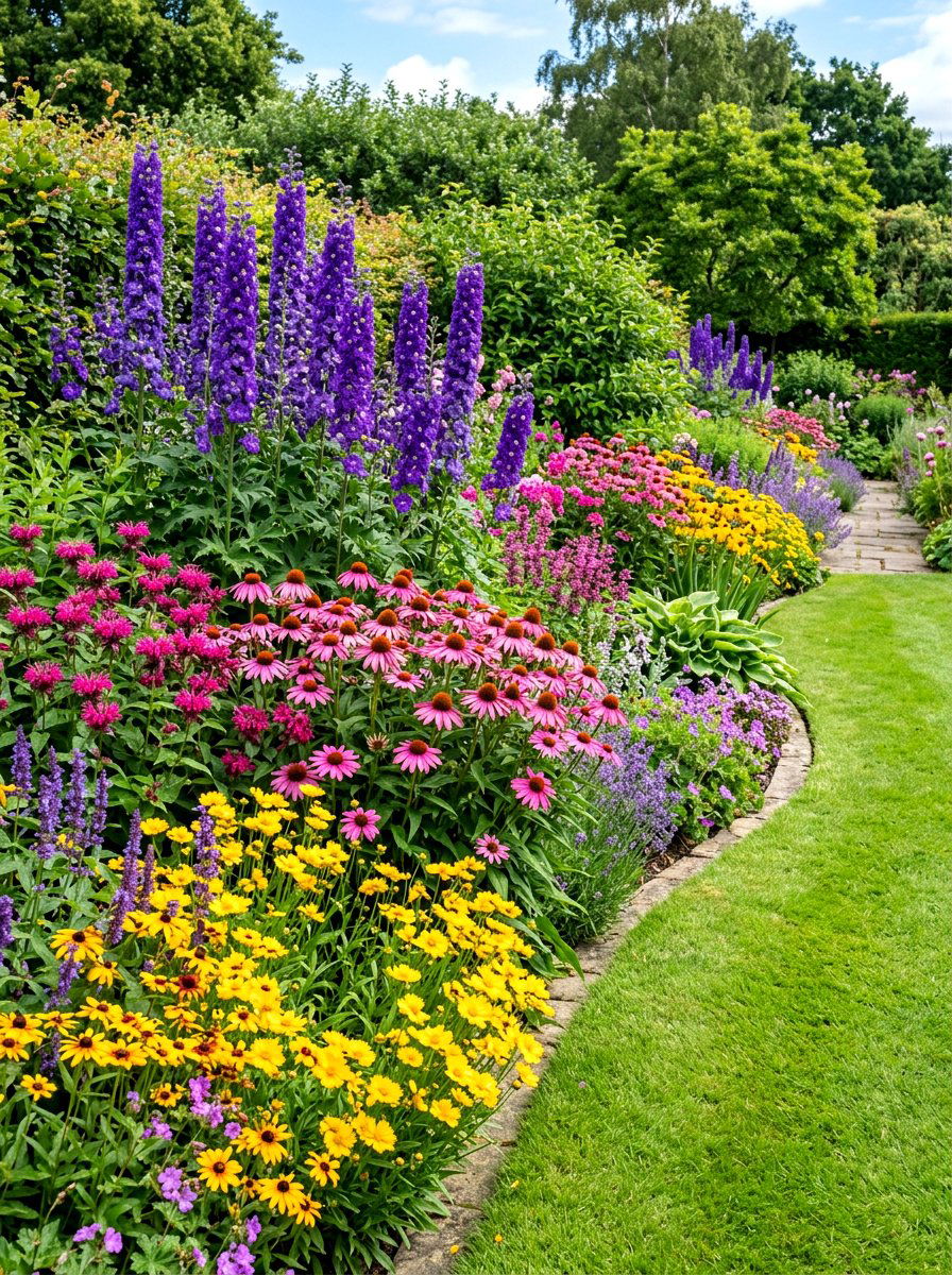 Mixed perennial border - 30 backyard border planting ideas