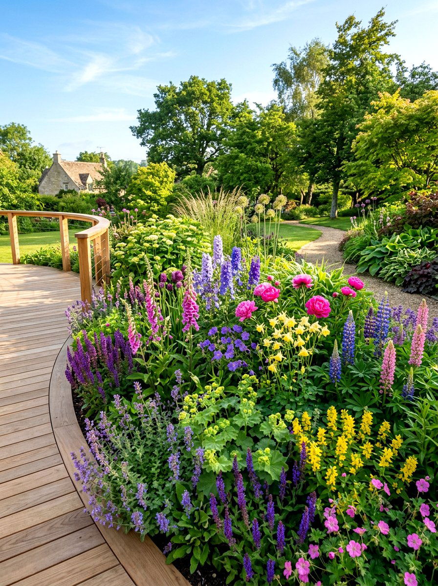 Mixed perennials - 30 deck border planting ideas